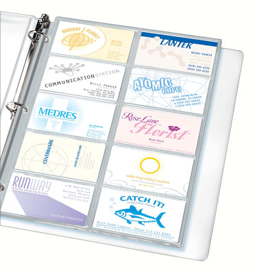 Avery Clear Business Card Organizer Pages for 3 Ring Binders, Pack of 10, Holds 200 Cards Total (76009) 1 Pack